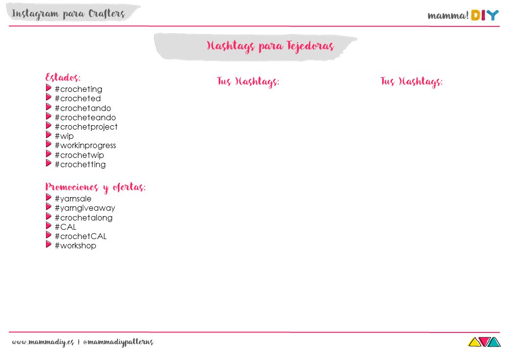 hashtags para tejedoras