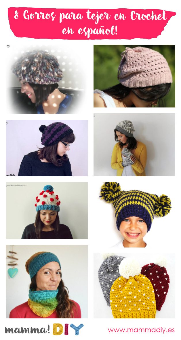 8 gorros para tejer en crochet en español por mammadiypatterns