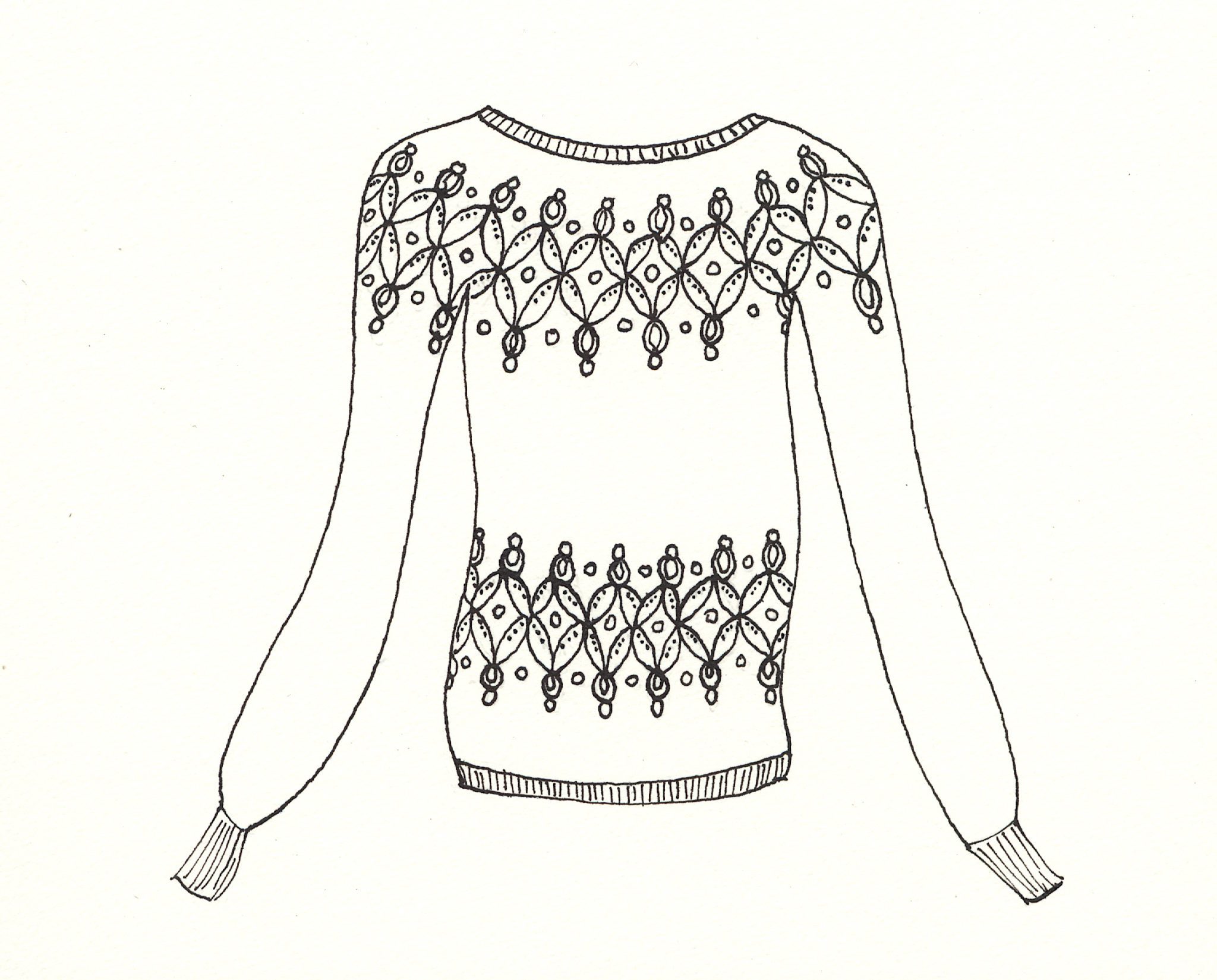 sweater con canesu circular