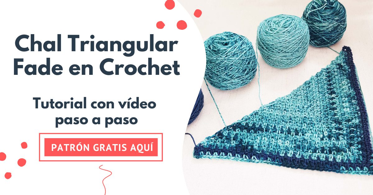 chal triangular fade en crochet