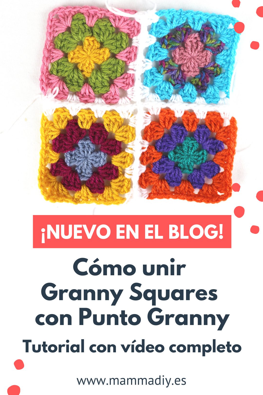 cómo unir granny squares con punto granny