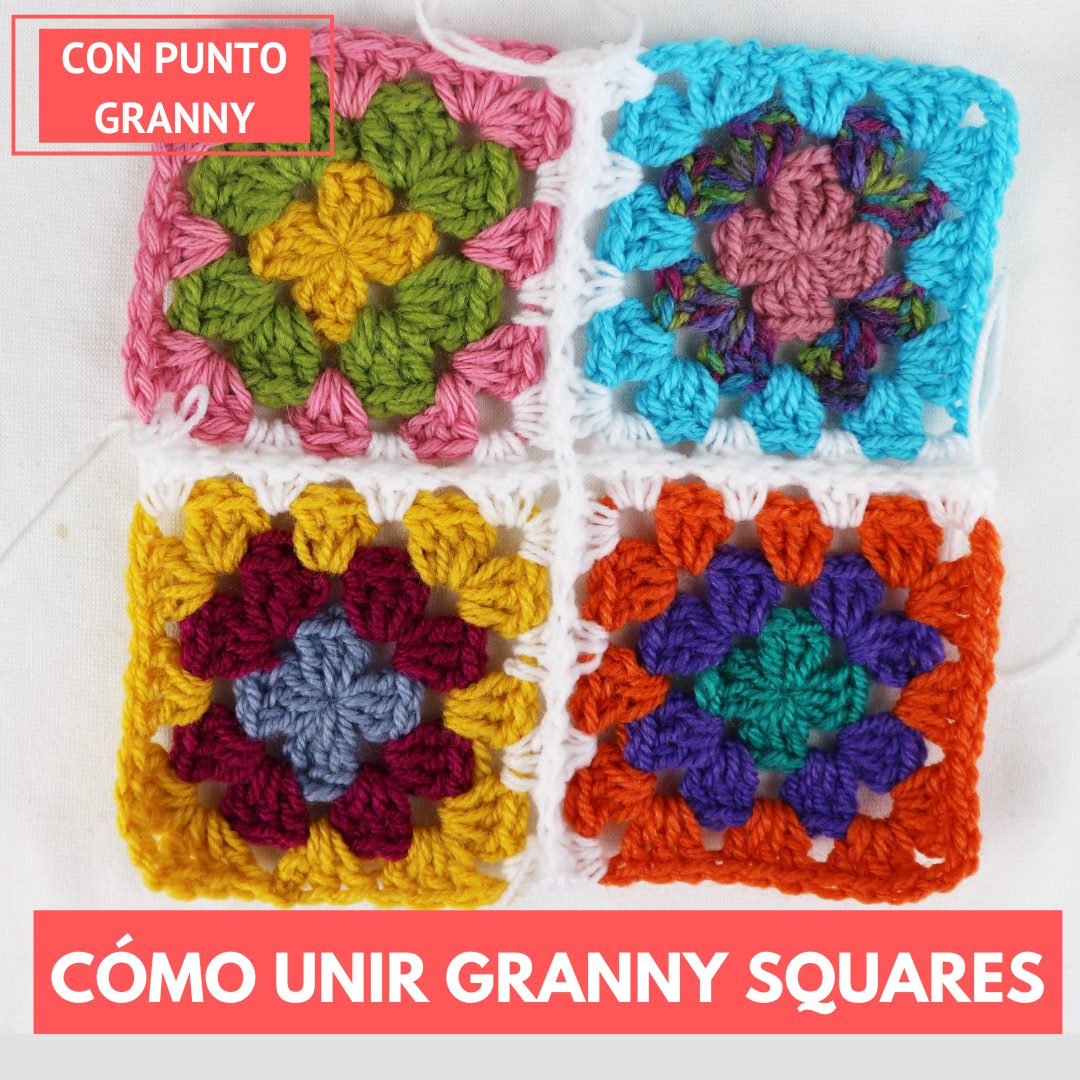 cómo unir granny squares con punto granny