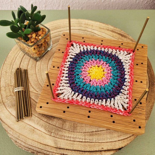 bloquear un granny square crochet