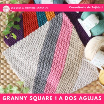 granny square en punto a dos agujas