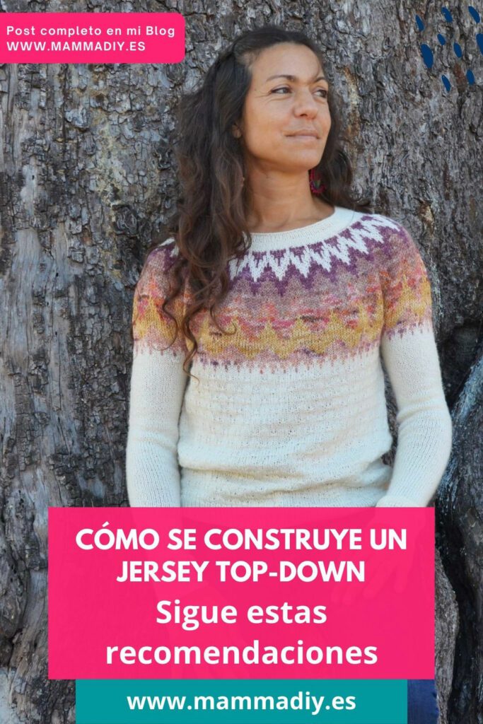 construcción de jersey top down con canesú circular