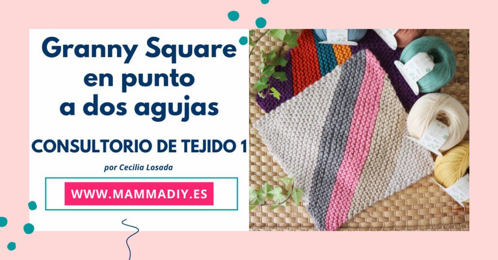 granny square en punto a dos agujas