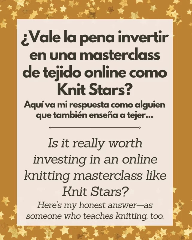 💭 If you’ve ever wondered whether high-level online training is worth it, ask yourself this:
What could you create if you were inspired by the very best in the world?
Comment “STAR” and I’ll send you all the details about Knit Stars Season 10.
(Hurry—the Earlybird ends April 22!)
🇪🇸 ESPAÑOL 
💭 Si alguna vez te has preguntado si vale la pena una formación online de alto nivel, pregúntate esto: 
¿Qué podrías crear si te inspiraras en los mejores del mundo? 
Comenta "STAR" y te enviaré todos los detalles sobre la temporada 10 de Knit Stars. 
(¡Date prisa, la promoción Earlybird termina el 22 de abril!)